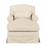 Fauteuil XXL Wollin Tissu - Crème