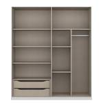 Drehtürenschrank KiYDOO V Weiß / Eiche Riviera Dekor - 181 x 210 cm - 4 Türen - Comfort