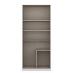 Drehtürenschrank KiYDOO II Hochglanz Weiß / Eiche Stirling Dekor - 91 x 210 cm - 2 Türen - Comfort