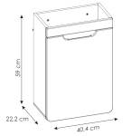 Waschtisch ARUBA 40x22x60 Braun - Weiß - Holzwerkstoff - Kunststoff - 40 x 60 x 22 cm