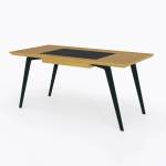 Schreibtisch auf Metallbeine VITA III Braun - Massivholz - Holzart/Dekor - 160 x 75 x 80 cm