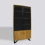 Eichen Vitrine fur Wohnzimmer JORGEN Braun - Massivholz - Holzart/Dekor - 100 x 200 x 45 cm