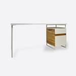 Moderner weißer Schreibtisch DORIS Braun - Massivholz - Holzart/Dekor - 150 x 75 x 60 cm