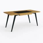 Schreibtisch auf Metallbeine VITA III Braun - Massivholz - Holzart/Dekor - 160 x 75 x 80 cm