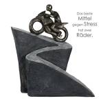 Skulptur Motorradfahrer Uphill
