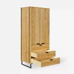 Kleiderschrank HUGON Braun - Massivholz - Holzart/Dekor - 80 x 200 x 55 cm