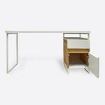 Moderner weißer Schreibtisch DORIS Braun - Massivholz - Holzart/Dekor - 150 x 75 x 60 cm
