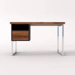 Schreibtisch mit Schubladen NESCA II Braun - Massivholz - Holzart/Dekor - 120 x 75 x 70 cm