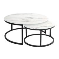 Couchtisch 2er Set ELEGANCE 80cm weiß