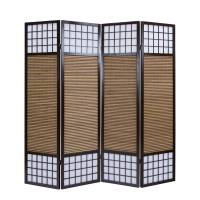 4fach Paravent Raumteiler Holz Shoji