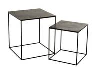 Set de 2 table gigogne carrée oxidize