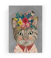 Leinwand Katzen-Blumendruck