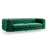 3er Sofa MODERN BAROCK 235cm grün Samt