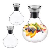 3 x Glaskaraffe 1,5 Liter bauchig