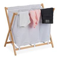 Klappbarer Wäschekorb mit 3 Fächern