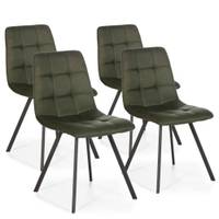 Set de 4 chaises Mila Tapissées Vert