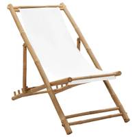 Chaise de terrasse en bambou et toile
