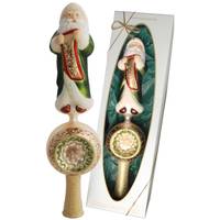 30cm Glasbaumspitze mit Santa auf Kugel