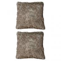 Lot 2 coussins fausse fourrure
