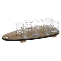 Servier-Set, 8 Gläser mit Holztablett