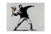 Bild handgemalt Banksy's Flower Attack