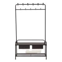 Metall-Garderobe schwarz mit Schubladen