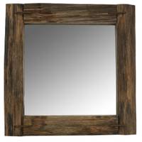 Miroir carré en bois recyclé rustique Ca