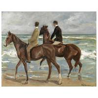 Leinwandbild Zwei Reiter am Strand