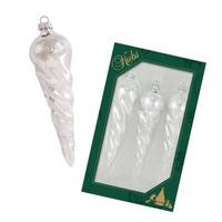 Silber glänzende 15cm Eiszapfen aus Glas