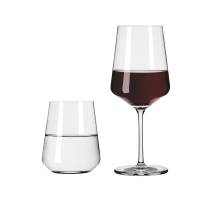 Rotwein- und Wassergläser
