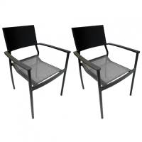 2 chaises jardin aluminium et textilène