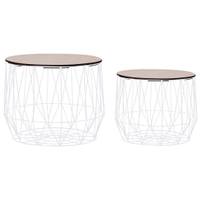 Couchtische 2 Stk. LINDY Metall Weiß