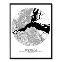 Poster Kinshasa Carte ronde