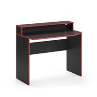 Computertisch „Kron“ Schwarz/Rot lang