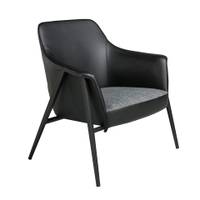 Sessel aus schwarzem Stoff und Öko-Leder