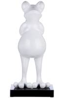 Poly Skulptur Frosch Frog in weiß