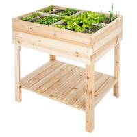 Hochbeet mit Ablage 80x60x80 cm Natur