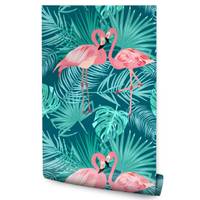 TAPETE Flamingos Tropische Blätter Dekor