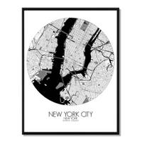 Poster New York runde Karte