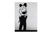 Bild handgemalt Banksy's Police Kiss