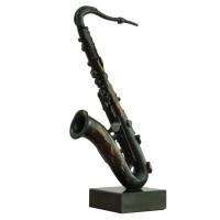 Statue saxophone effet rouillé H62cm