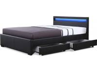 LED-Bett "Nico" mit 4 Schubladen - 140 ×