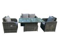 Rattan Sofa Gartenmöbel Set 4 Sitzer