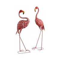 Flamingo aus lackiertem Metall (Doppelpa