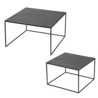 Set de 2 tables en nickel carrées de côt