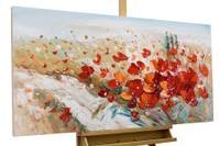 Tableau peint Fleurs Enflammées