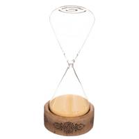 Deko-Sanduhr, Glas, mit Holzbasis, 22 cm
