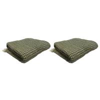 2 plaids verts 123x185cm lin - BEE 2122