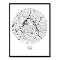 Poster Lille Carte ronde