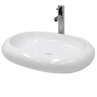 Waschbecken Ovalform 630x420x120mm Weiß